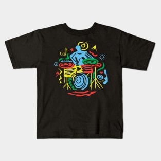 Modern Stylish Drummer Kids T-Shirt